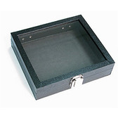 Half Size Glass-Top Jewelry Display Case Black