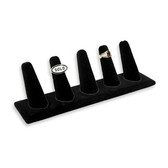 Ring Display 5 Finger Stand Black Velvet