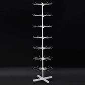 Floor Top Wheeled 5.3' Spin Metal Rack 7 Tiers White