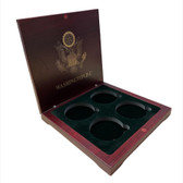 Coin Case Rose Wood Box for 4 Eagle Silver Coins