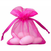 100 Organza Jewelry Bag Gift Pouch Fuchsia 4X6"