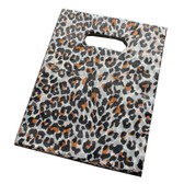 100 Plastic Retail Jewelry Gift Shopping Bags 6X8" Leopard Print