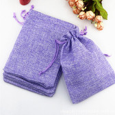 100 Burlap Drawstring Bag Gift Pouch 2 3/4" x 3 1/2" Purple