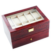 Deluxe 20-Watch Rosewood Display Case