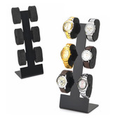 Acrylic 6-Watch Pillow Display Stand Black