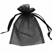 100 Organza Bag  Pouch Black 5x7" High Quality