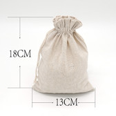 100pcs Jewellery Bag Gift Pouch 5" x 7" Cotton Beige (13*18cm)