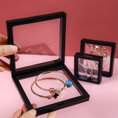 10 Suspension 3D Display Jewelry Gift Box 3 1/2" x 3 1/2" x 3/4" Black