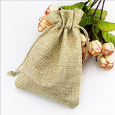 100 Burlap Drawstring Bag Gift Pouch 5" x 7" Beige