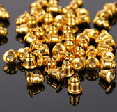 100 Metal Ear Backs Barrel Bullet Stoppes Gold