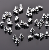 100 Metal Ear Backs Barrel Bullet Stoppes Silver