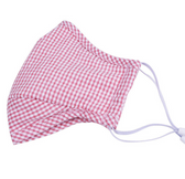 Cotton Adult Face Mask Washable Individual Sealed Pink Checkers