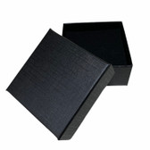 100 Jewellery Box 3"x3"x1.25"(Foam Insert) Linen-Textured Black