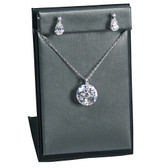 Pendant + Earring Jewelry Set Display Steel Grey