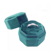 Luxury Velvet Wedding Ring Box Hexagon (50*50*44mm) Green