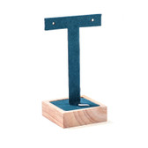 Wood Earring T Display Stand Dark Green 