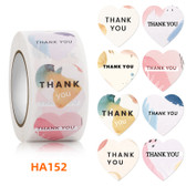 500 Thank You Stickers Heart-Shaped