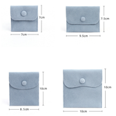 Premium Button Closure Velvet Pouch Bag Powder Blue