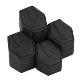 4-Piece Ring Display Riser Set Leather Black