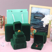 Velvet Jewelry Box Dark Green