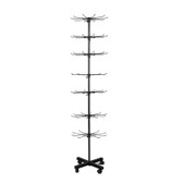 Floor Top Wheeled 5.3' Spin Metal Rack 7 Tiers Black