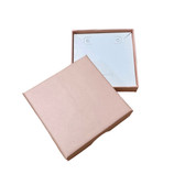 100pcs Shipping Friendly Thin Box 2.75" x 2.75" x 5/8"H Matte Pink + White Card