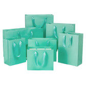 50 Gift Shopping Tote Bag 6x2.5x8" (15*6*20cm) Teal Blue