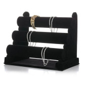 Bracelet Watch Display T-Bar 3-Tier Black Velvet