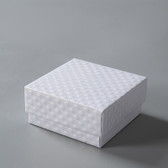 100 Jewelry Box 3"x3"x1.25"(Foam Insert) Diamond Cut White