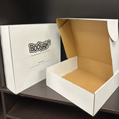 100pcs Corrugated Mailer Shipping Box White (Inside Kraft)