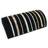 Half Moon Bracelet Chain Display Ramp 8 1/4" Black Velvet