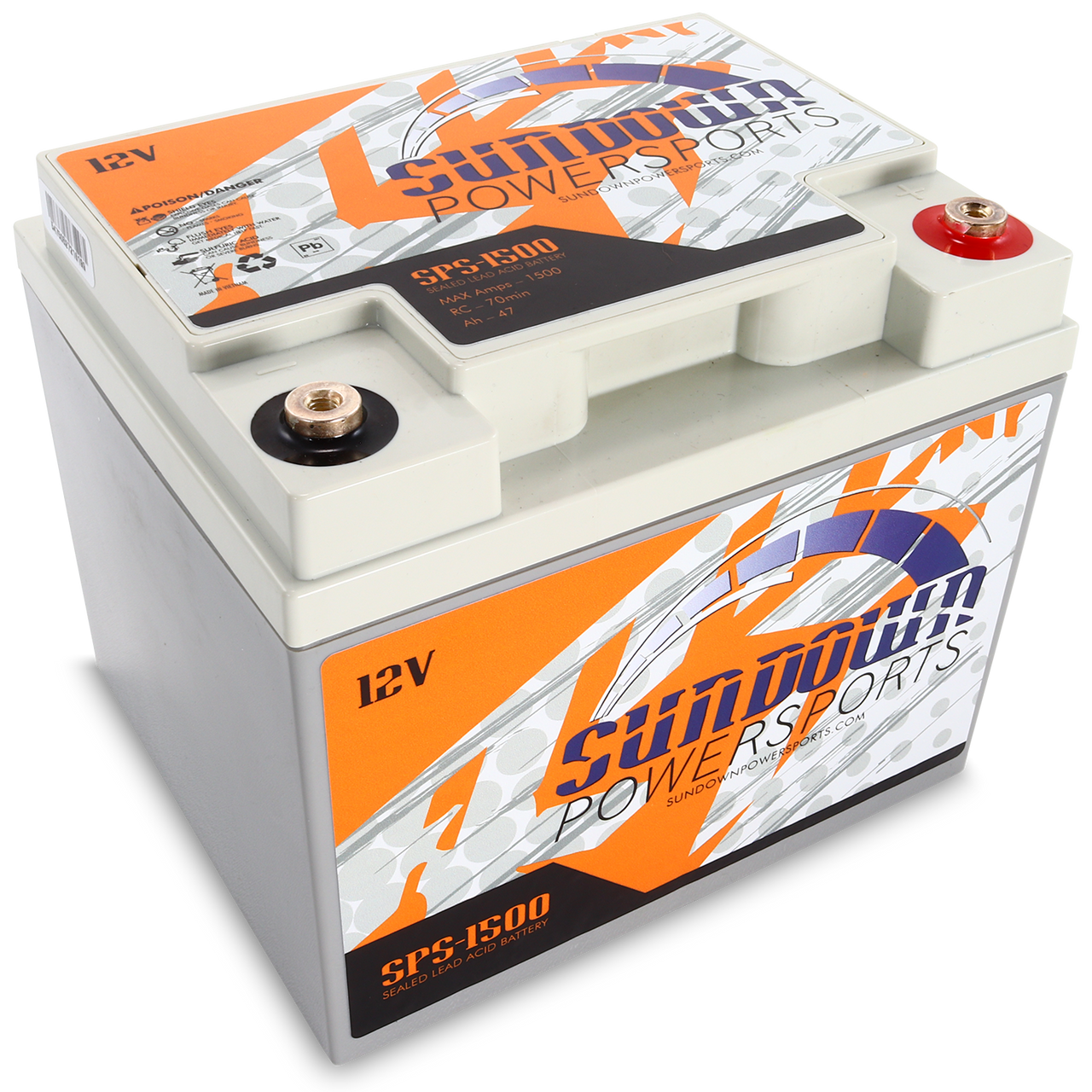 Sundown Audio - Power Sports SPS-1500 47aH AGM Battery