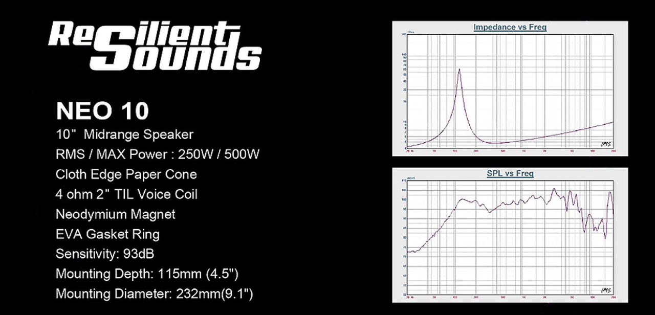 Resilient Sounds Neo 10" MIDRANGE SPEAKER