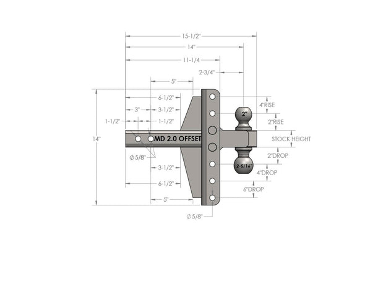 2.0" MEDIUM DUTY 4" & 6" OFFSET HITCH