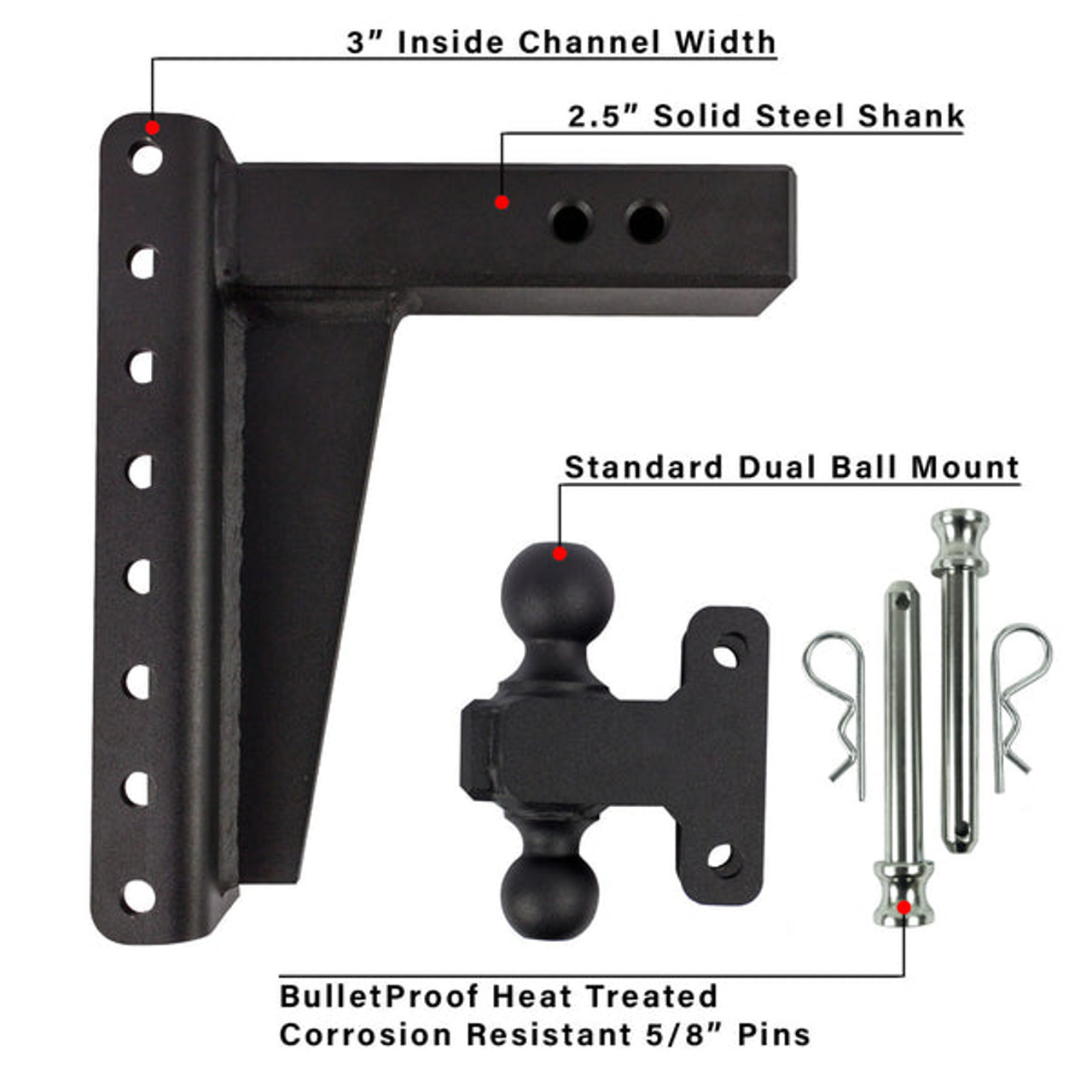 2.5" HEAVY DUTY 10" DROP/RISE HITCH