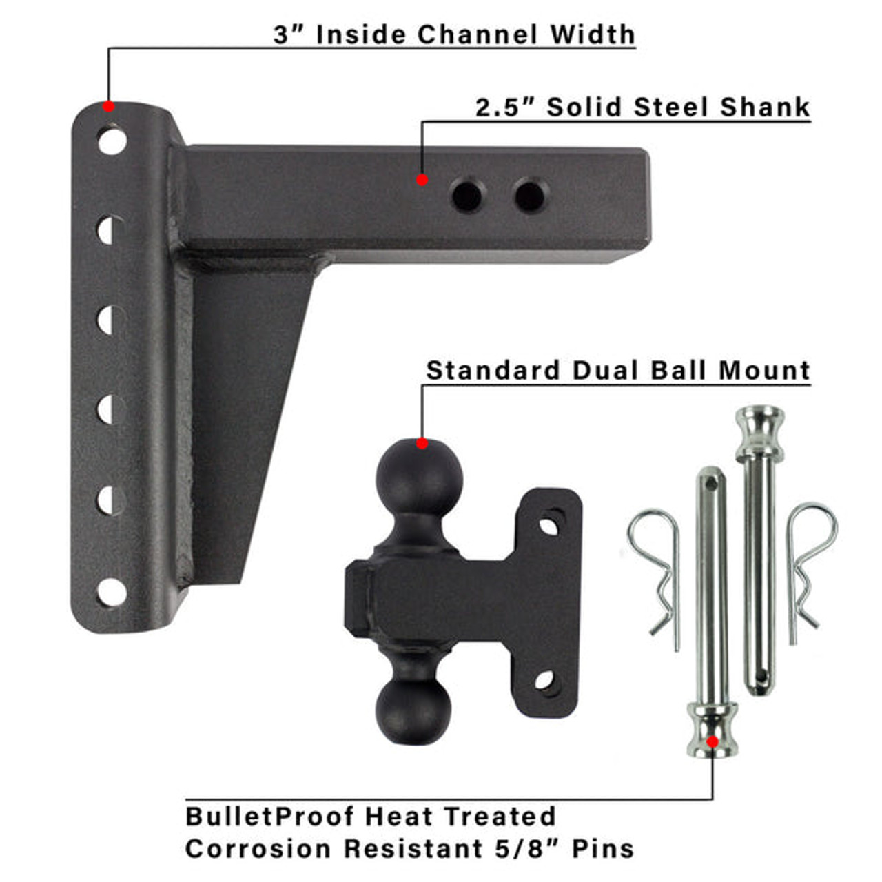 2.5" EXTREME DUTY 6" DROP/RISE HITCH