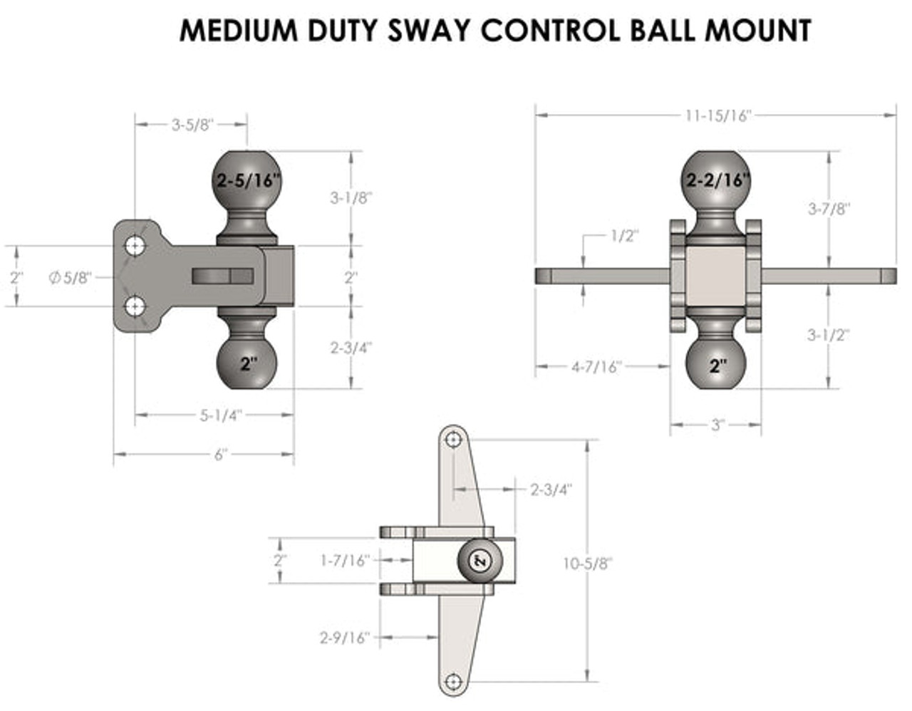 BulletProof Medium Duty Sway Control Ball Mount