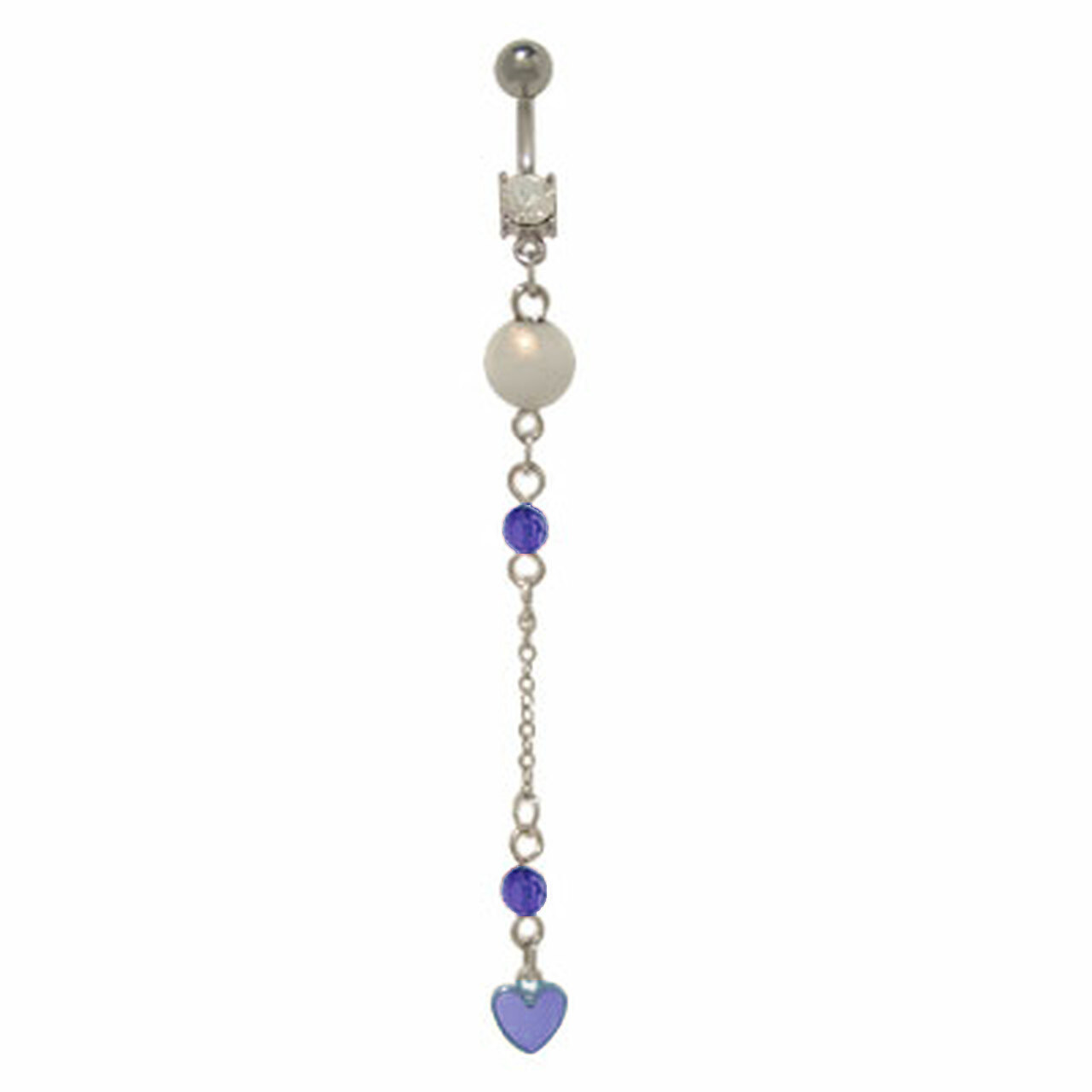 Solid 14k Gold Belly Button Ring (14 gauge) Heart Design