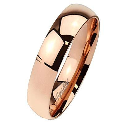 Two Tone Solid Titanium Dome Ring