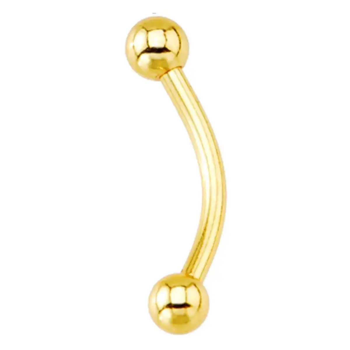 14K Solid Gold Curved Barbell