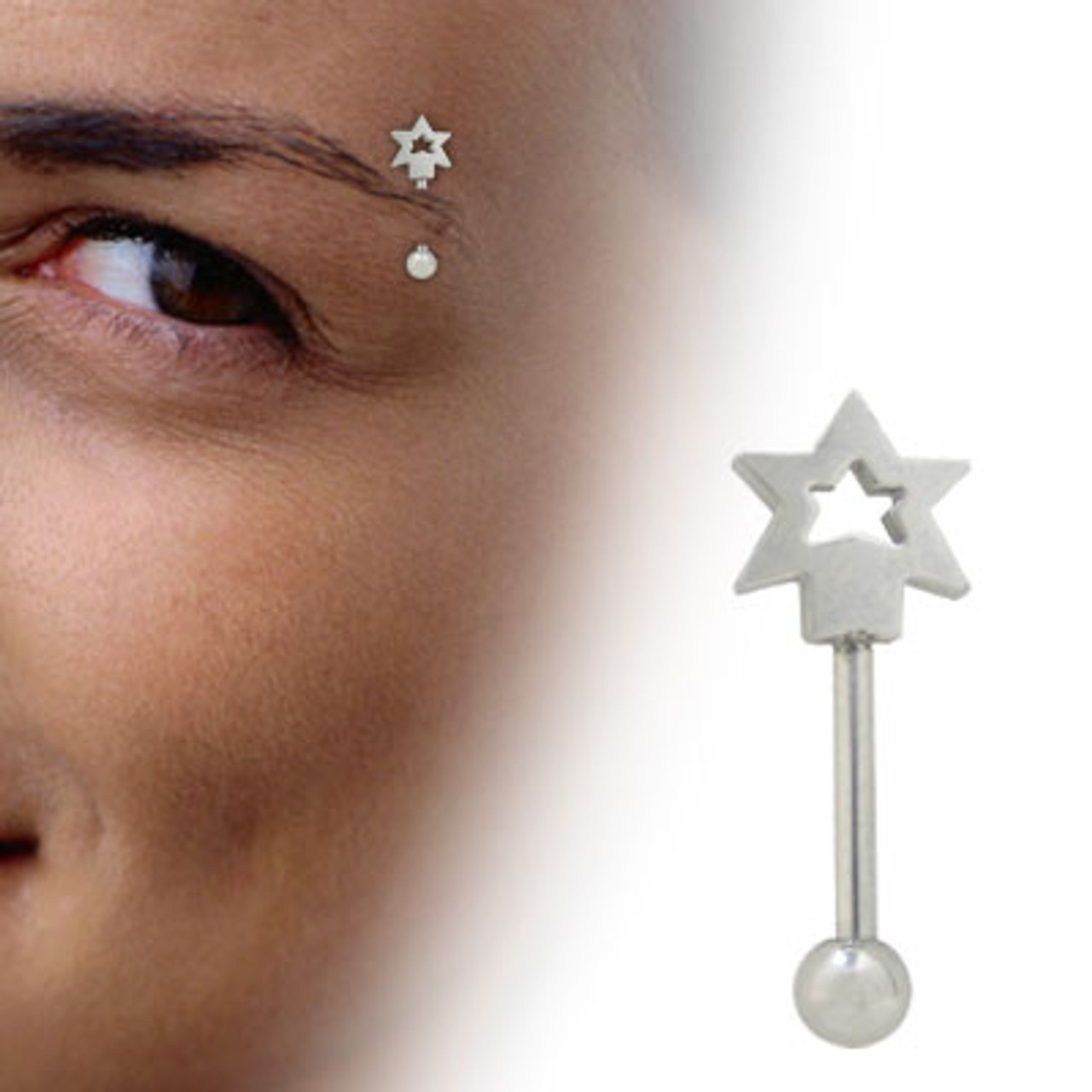 BodyJewelryOnline 16G Surgical Steel Curved Barbell Eyebrow Ring Piercing  CZ Jewel - Sold Each - Walmart.com