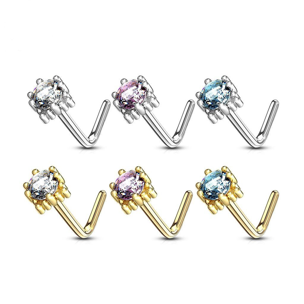 Tiny 14k Gold Nose Ring With A Sparkly CZ – Super Cute!