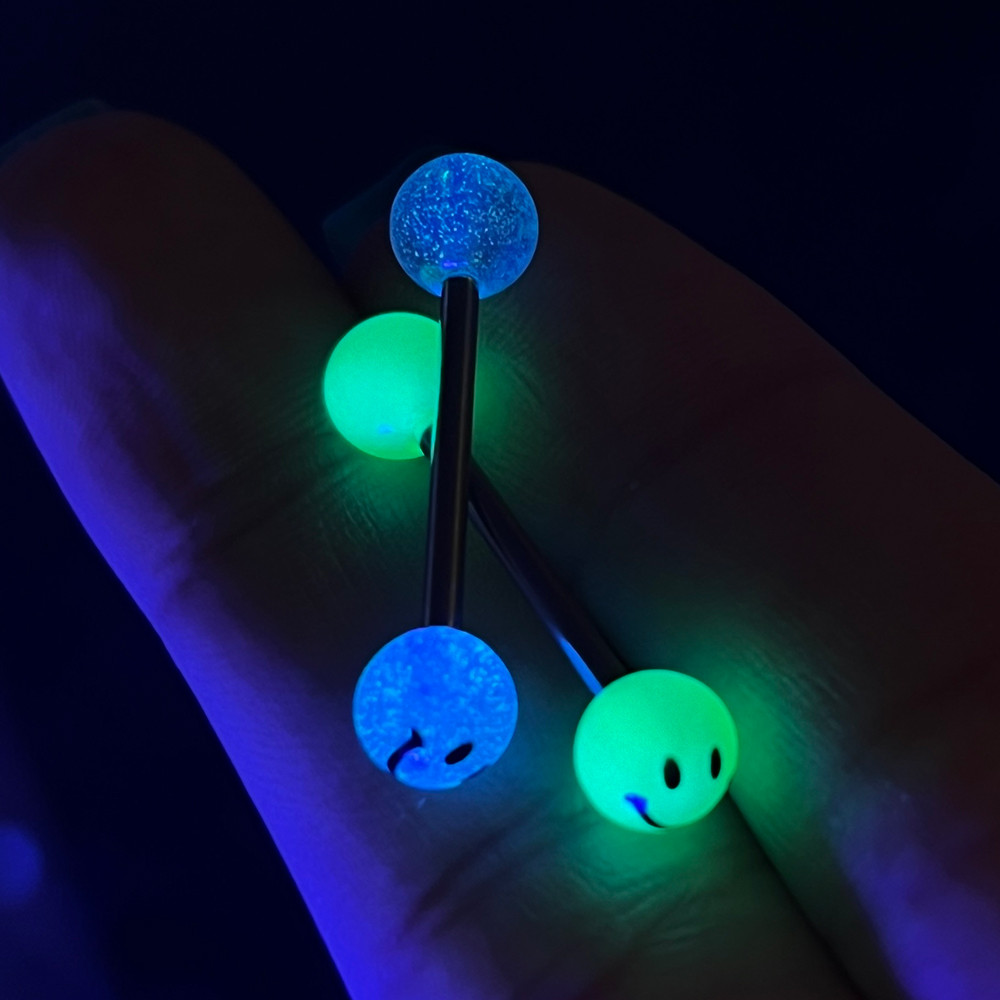 glow in the dark vibrating tongue ring 10x Vibrating Silicone Violet Wand By Gossip