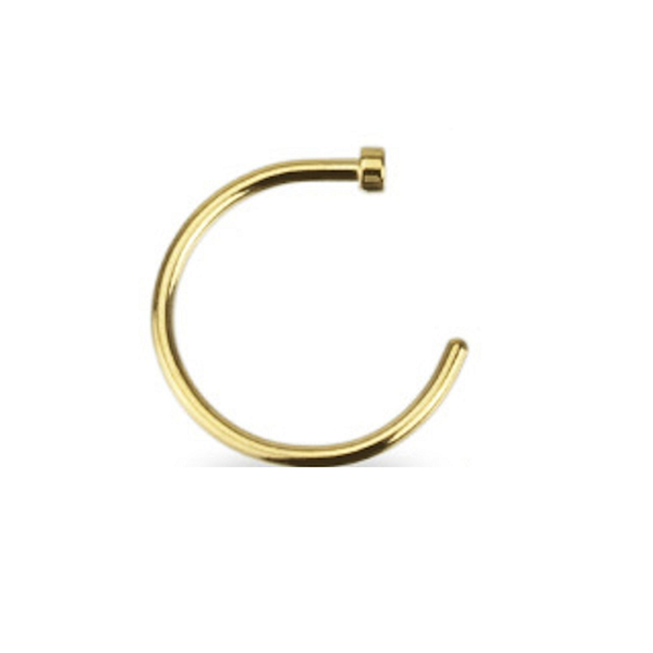 Rose Gold PVD C-Shape Nose Hoop Ring - Rebel Bod