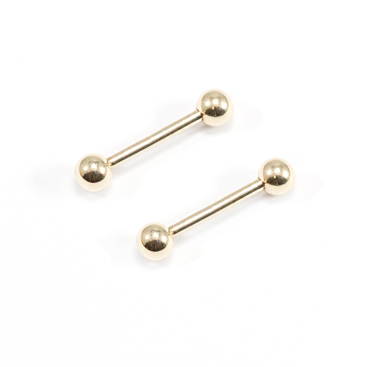 1Ct Pear Lab-Created Diamond Piercing Barbell Nipple Ring 14K Yellow Gold  Over