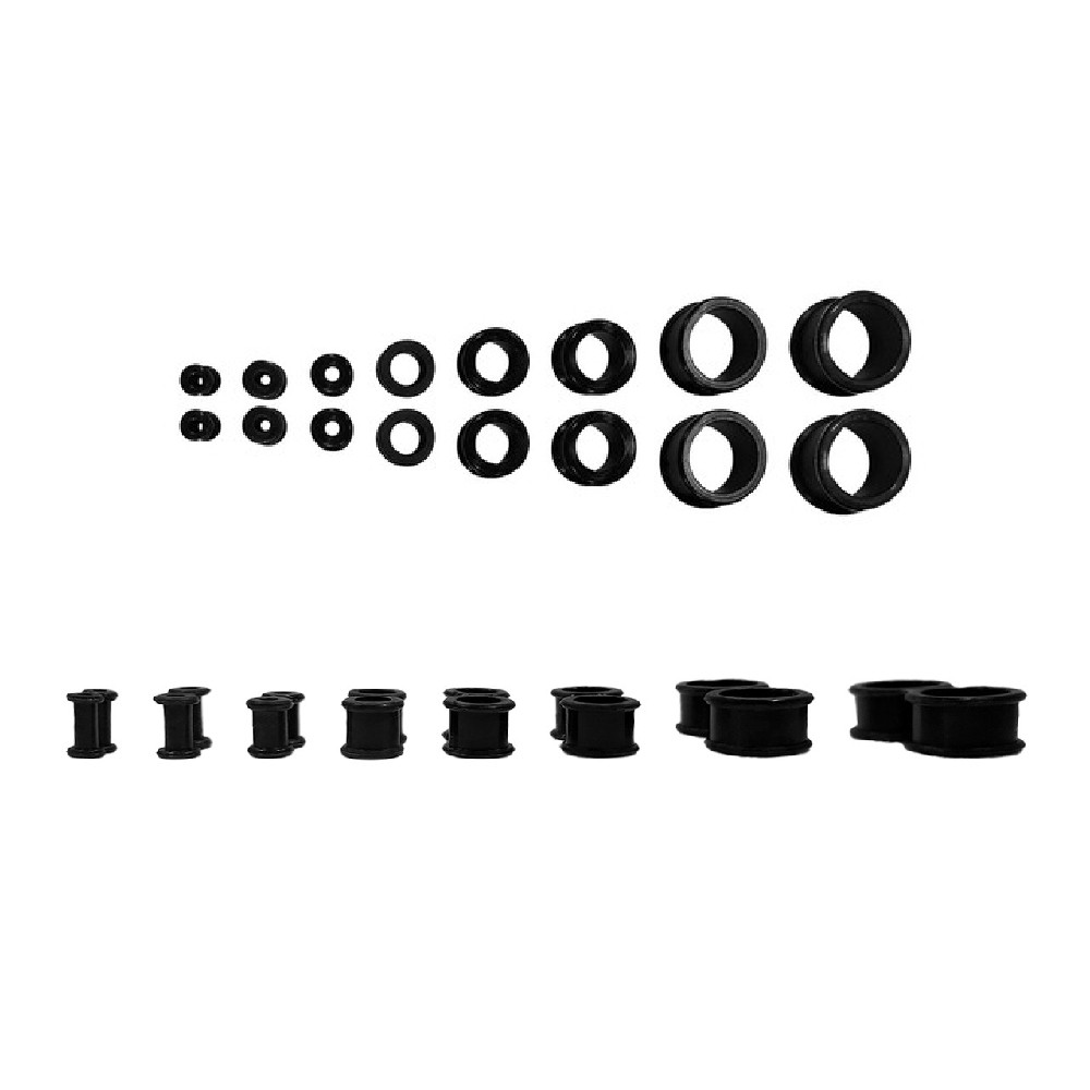 Black Silicon Double Flared Plugs Tunnels Ear Gauges