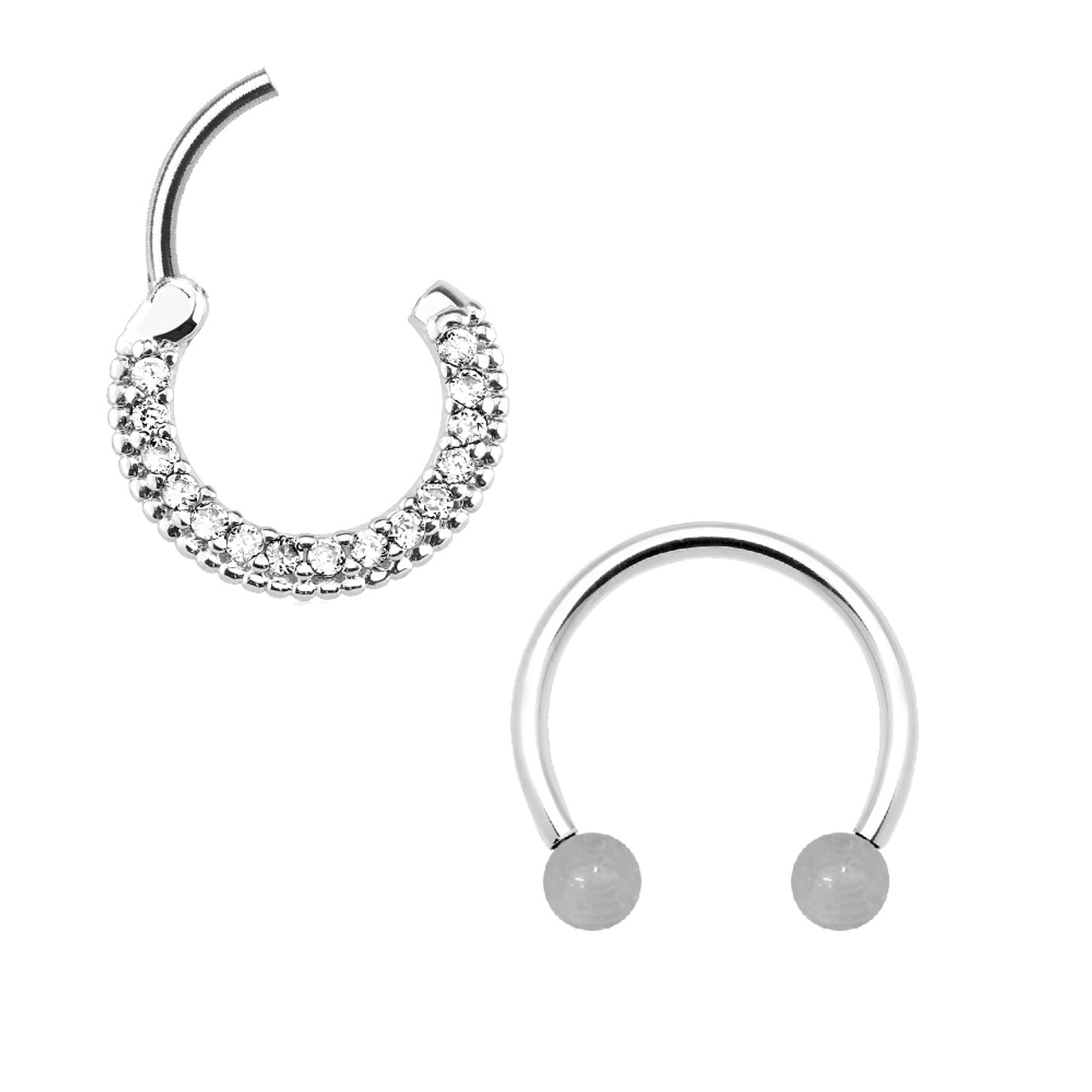 1pcs Nose Ring Double Nose Hoops Surgical Steel Piercing Jewelry G3S9 -  Walmart.com
