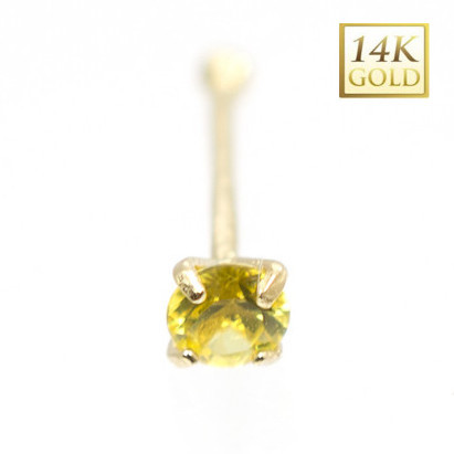 14k Gold Semi Precious Sapphire Nose Bone Stud 22G