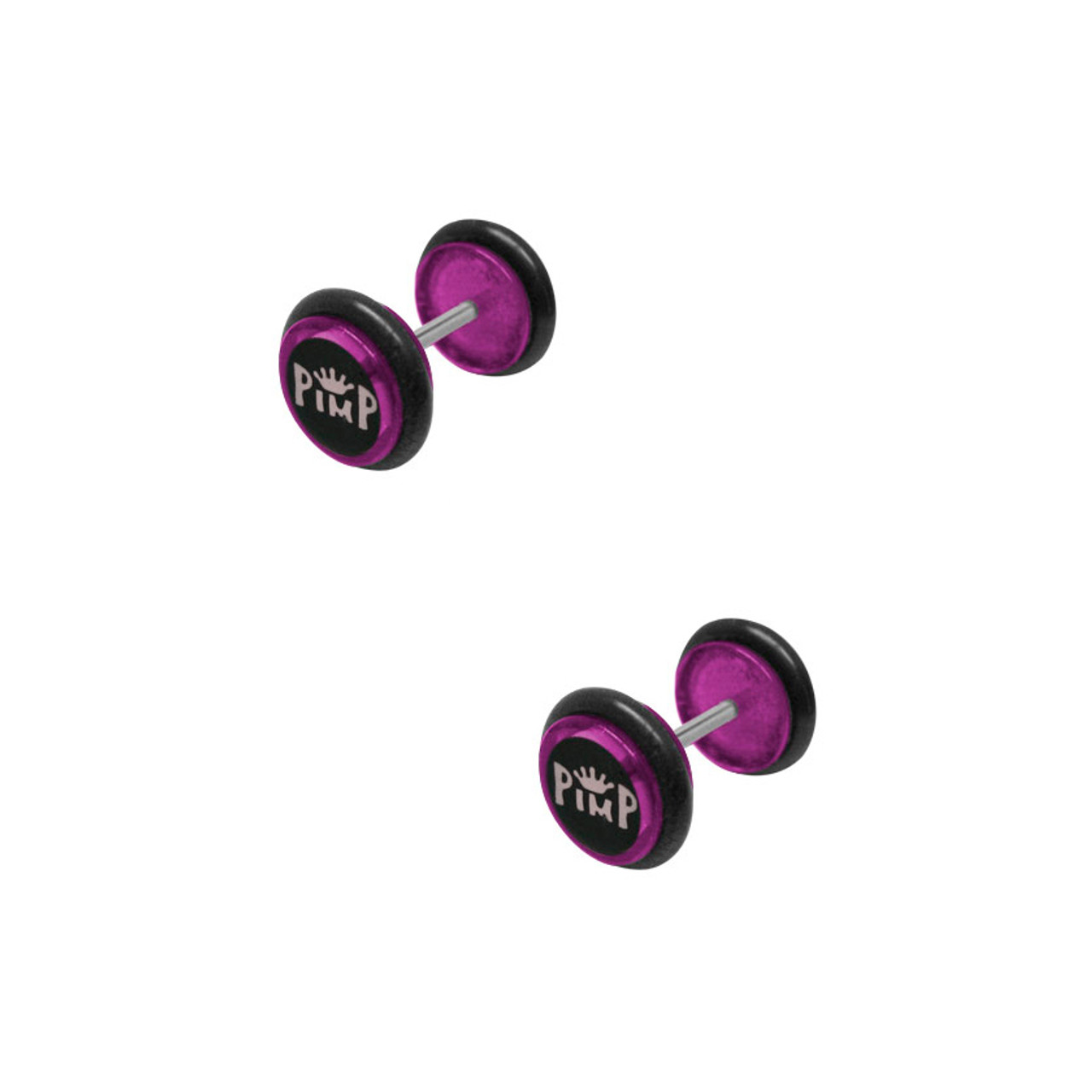 16 gauge Purple Acrylic Pimp Ear Gauges