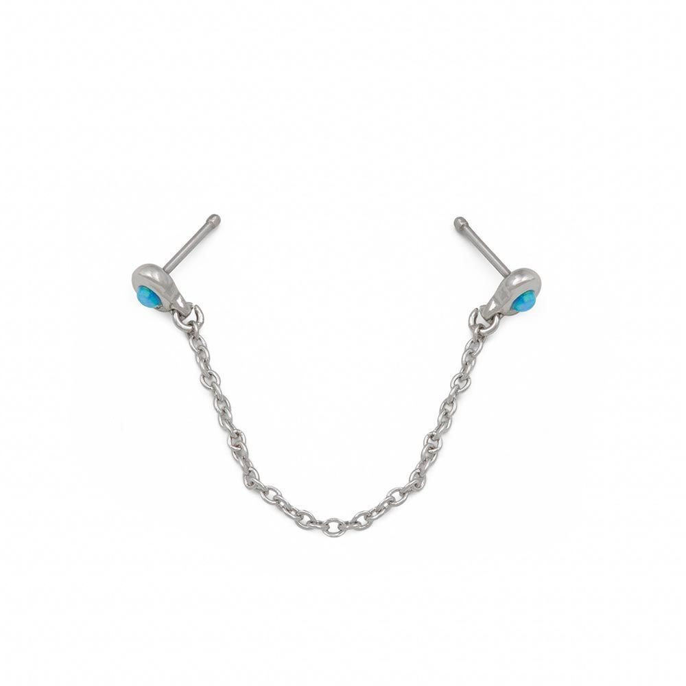 Blue Opal Swirl Burnished Silver Nose 
